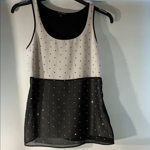 Black/white jeweled tank